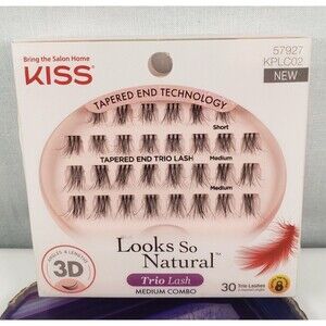 Kiss Ever EZ 3D Lashes Trio Lash - 30 ct in Various Lengths, Medium Combo